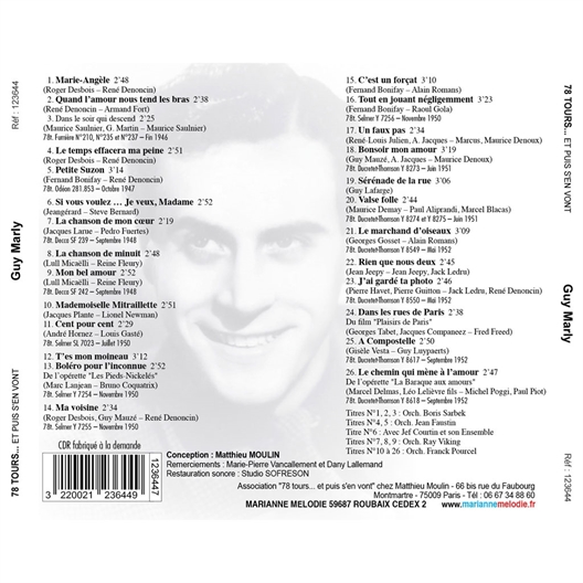 Guy Marly : 78 tours