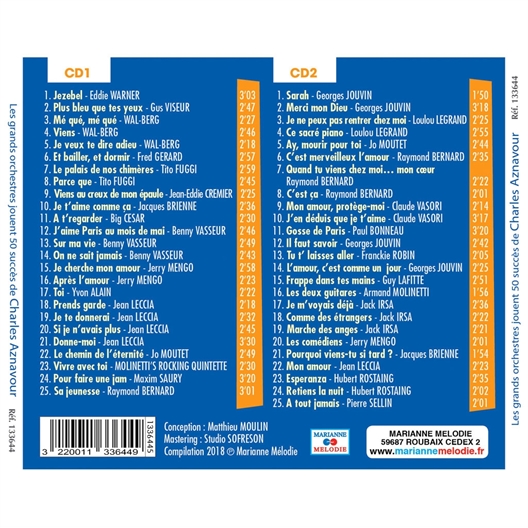 Les Grands Orchestres jouent 50 succès de Charles Aznavour : Versions instrumentales