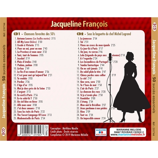 Jacqueline François : 50 succès 1950 - 1962