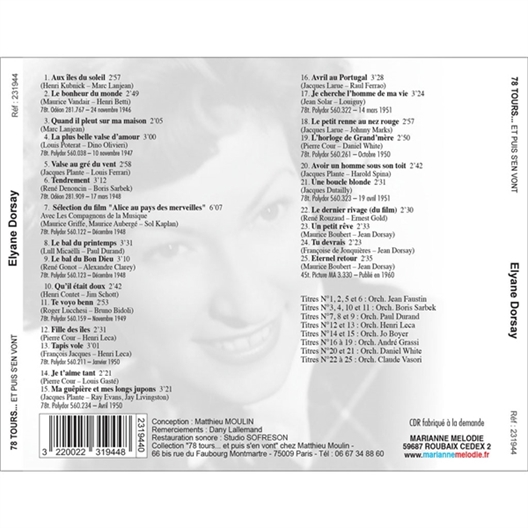 Elyane Dorsay : Succès et Raretés