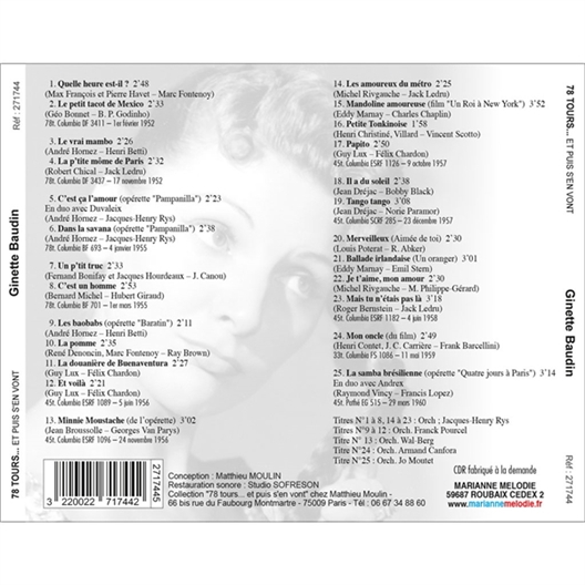 Ginette Baudin : succès et raretés