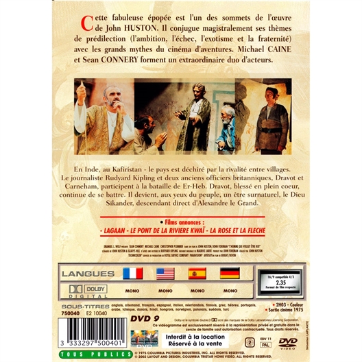 L'homme qui voulut être roi : Sean Connery, Michael Caine...