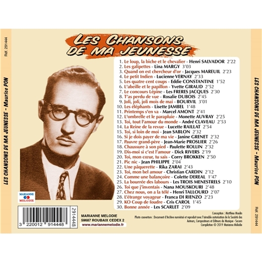 Maurice Pon : Les chansons de ma jeunesse