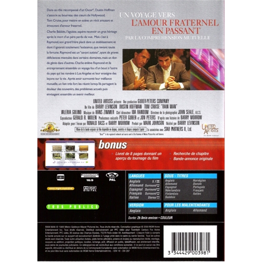 Rain man : Dustin Hoffman, Tom Cruise