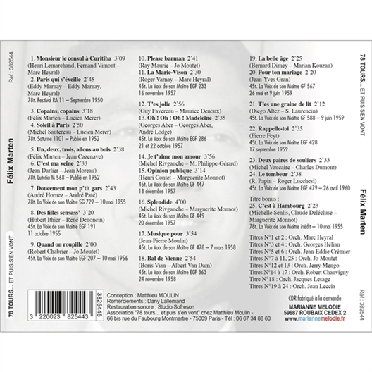 Félix Marten : succès et Raretés