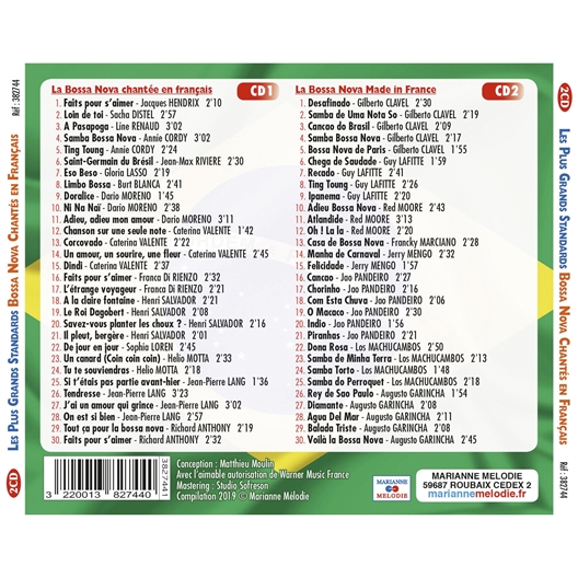 Bossa Nova : Les plus grands standards chantés en Français
