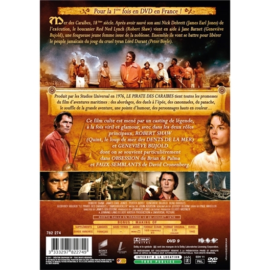 Le pirate des Caraïbes : Peter Boyle, Geneviève Bujold, Robert Shaw, Angélica Huston