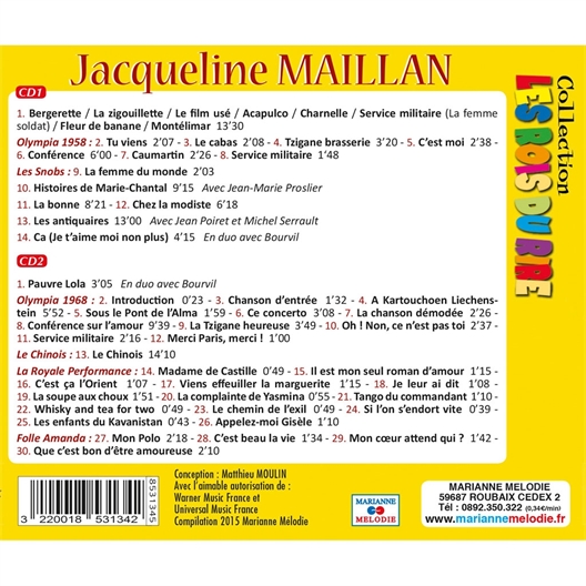 Jacqueline Maillan : Toutes ses chansons d'humour !