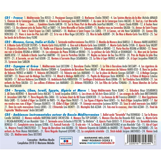 100% MEDITERRANEE : Les plus belles voix françaises et internationales chantent 100 grands succès méditerranéens